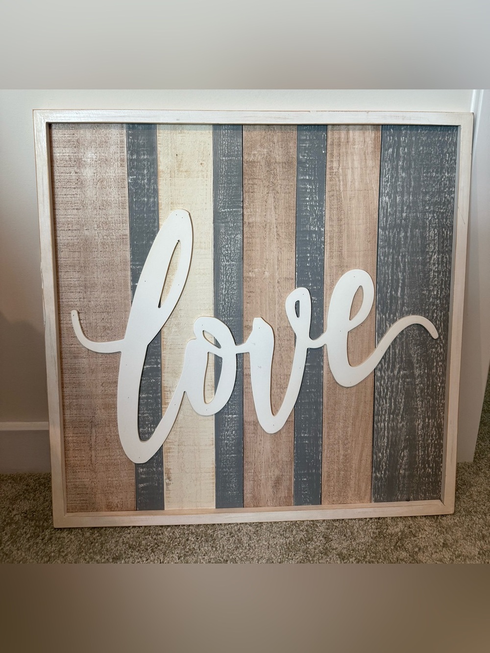 Rustic White "Love" Wall Sign - Home Wall Decor